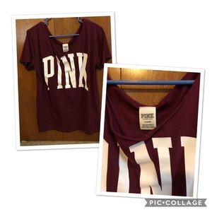 Pink off the shoulder Tee